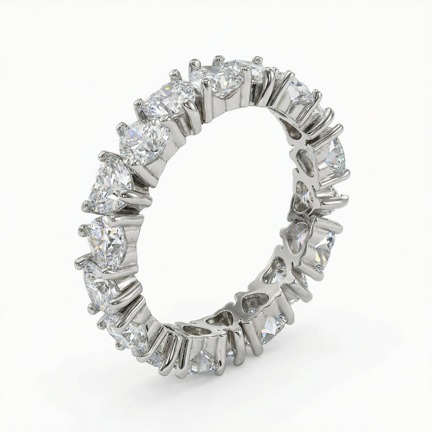 925 Sterling Silver Silver Hraetstring Symphony Ring
