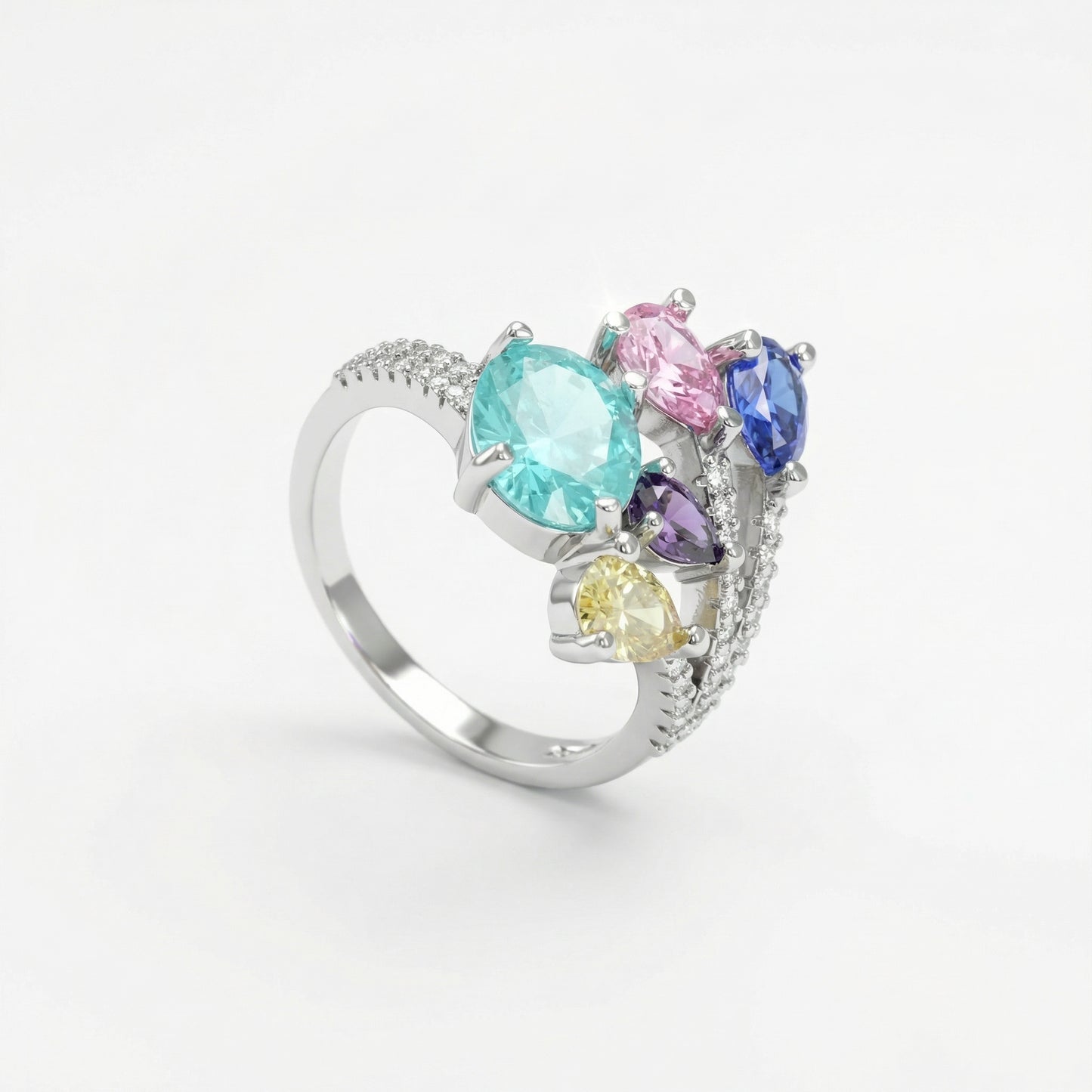 925 Sterling Silver Multi Dazzle Ring