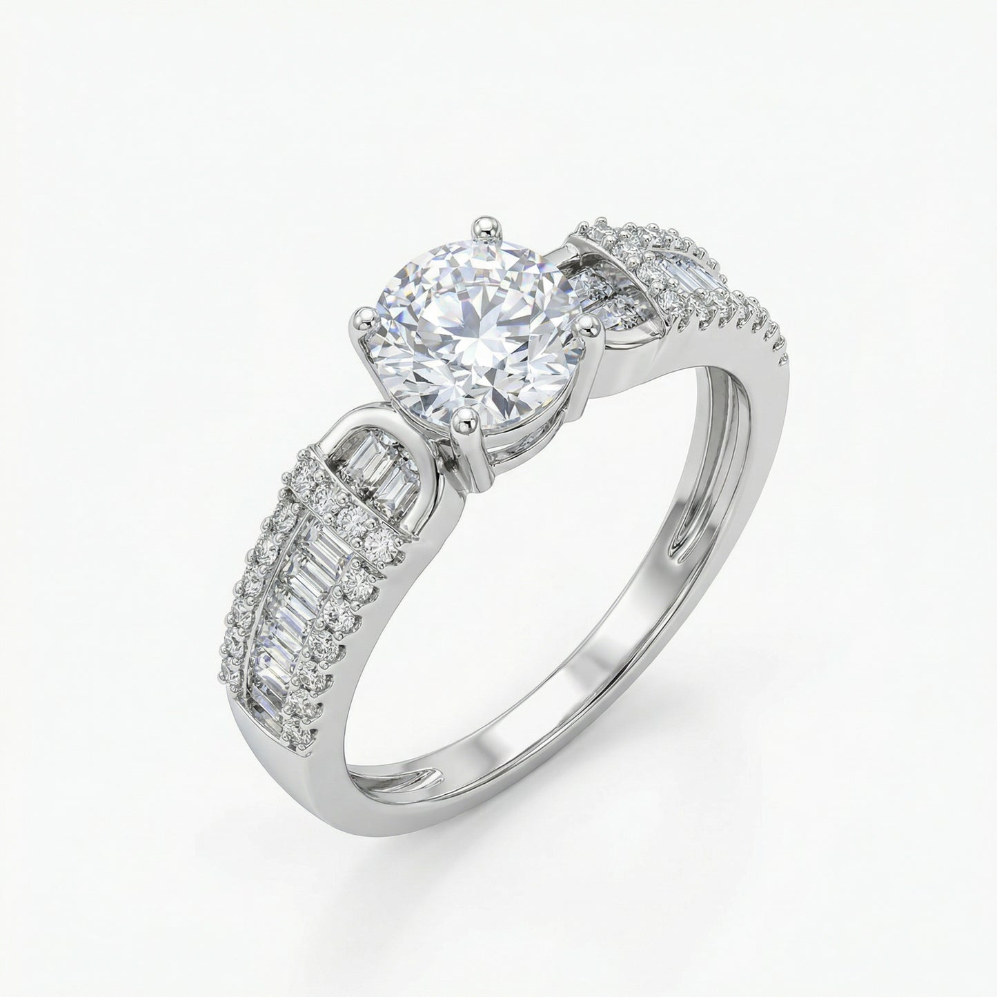 925 Sterling Silver Silver Starfire Solitaire Ring