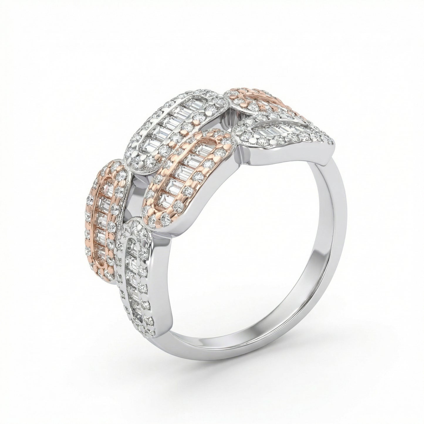 925 Sterling Silver Ember Rose Gold Elegance Ring