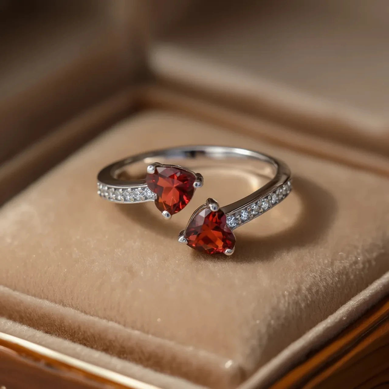 Adjustable 925 Silver Ring for Women Sterling Silver Zircon Rhodium Plated Ring