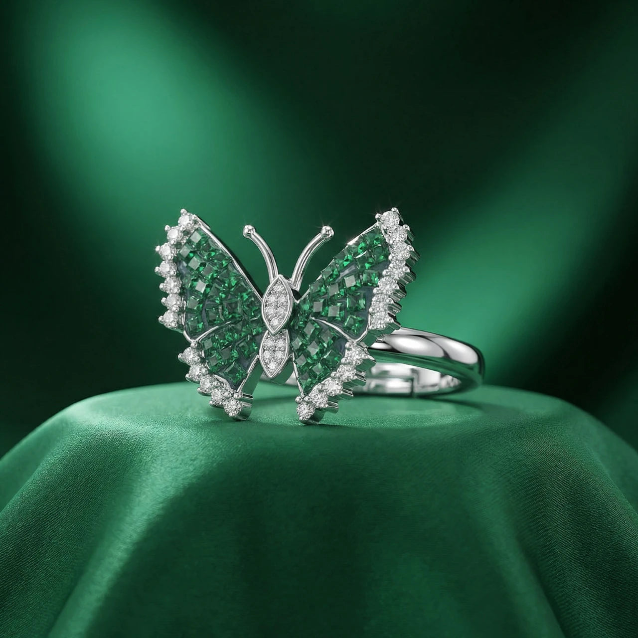 925 Sterling Silver Glow With Butterfly Ring