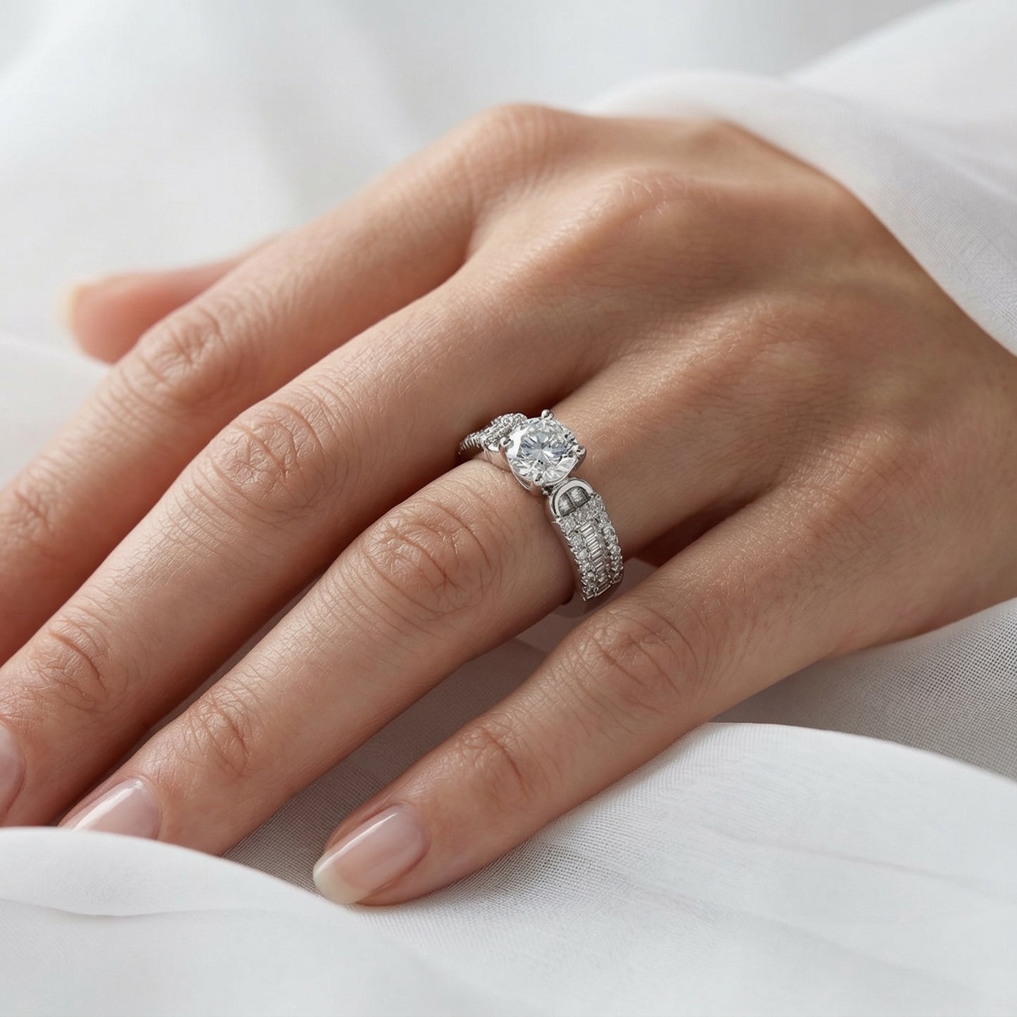 925 Sterling Silver Silver Starfire Solitaire Ring