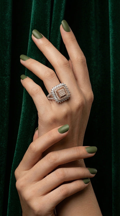 925 Sterling Silver Copper Luster Ring