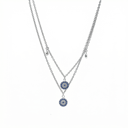 925 Sterling Silver Evil Eye Neck Chain for women (6gm)