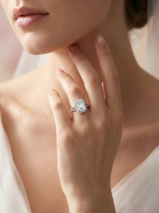 925 Silver Ring for Women Sterling Silver Zircon Rhodium Plated Ring