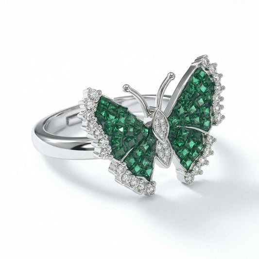 925 Sterling Silver Glow With Butterfly Ring