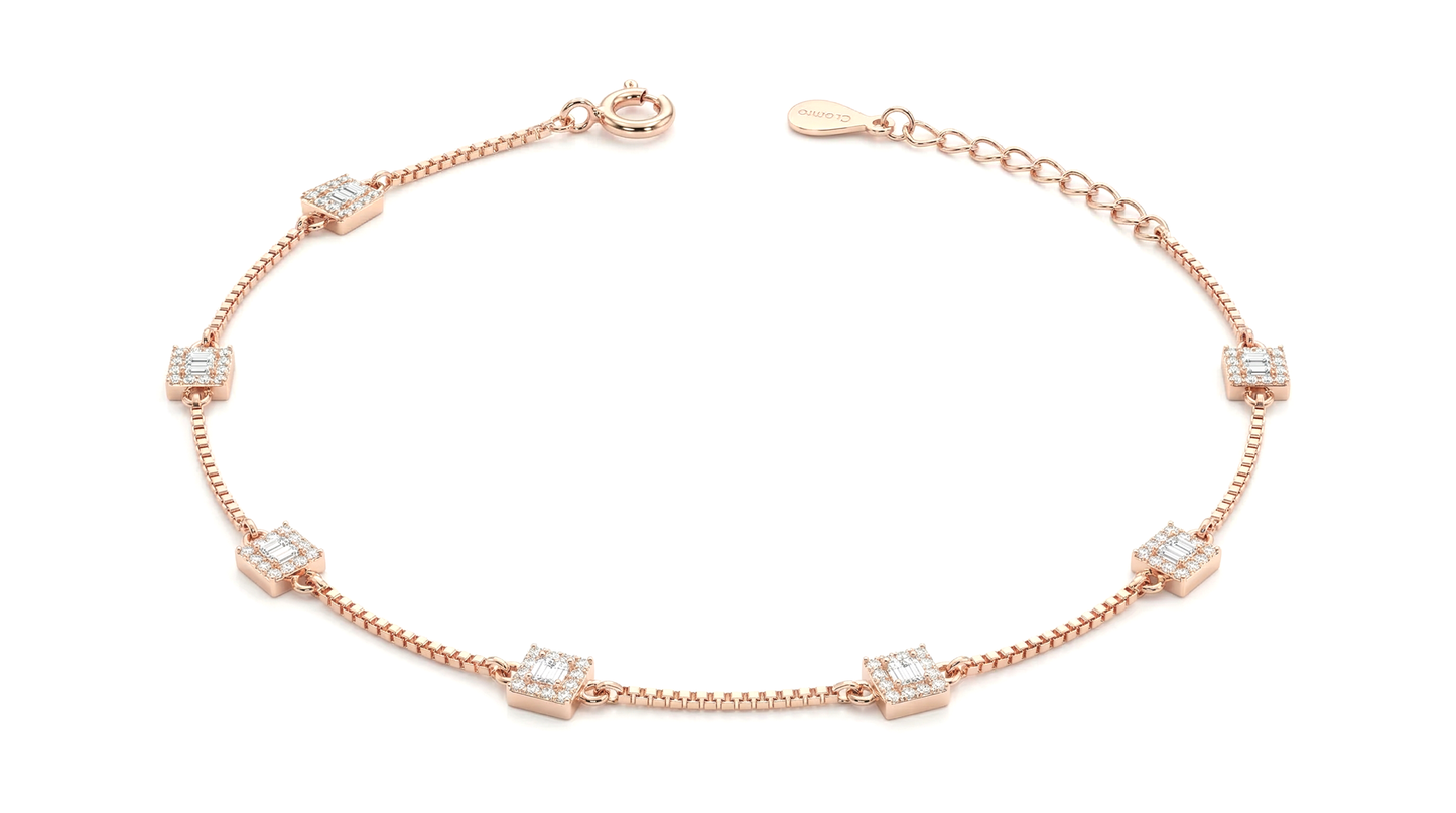 925 Stering Silver Rose Gold Anklet for Women (3.5 gm)