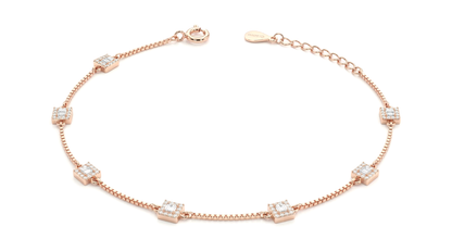 925 Stering Silver Rose Gold Anklet for Women (3.5 gm)