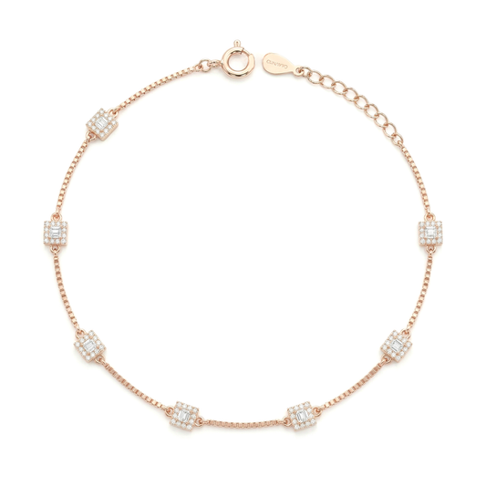 925 Stering Silver Rose Gold Anklet for Women (3.5 gm)