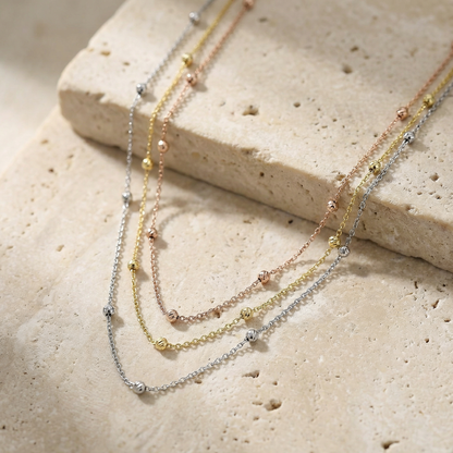 925 Sterling Silver 3 Layer Neck Chain for women (9gm)